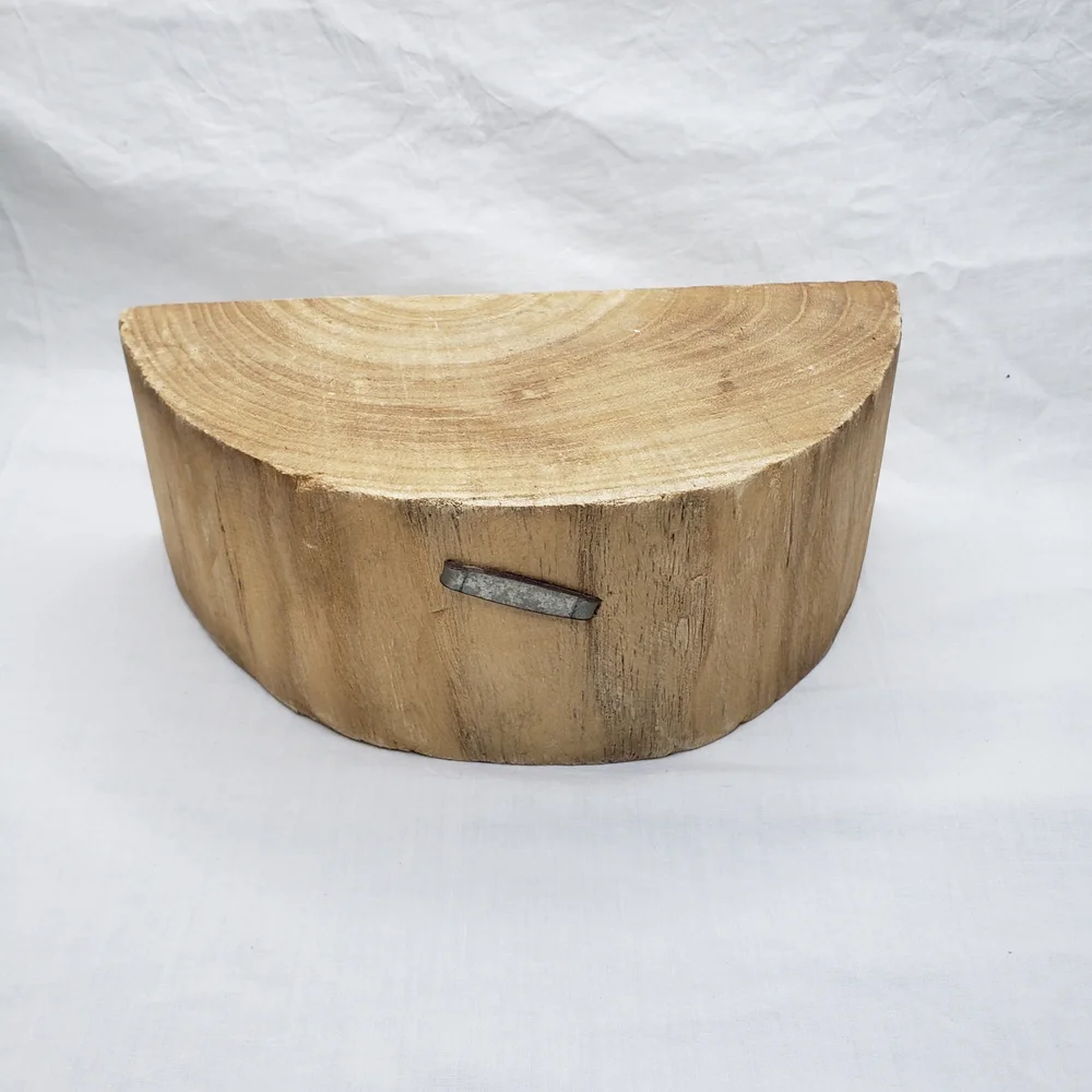 Rustic Half Moon Split Tree Wall Shelves